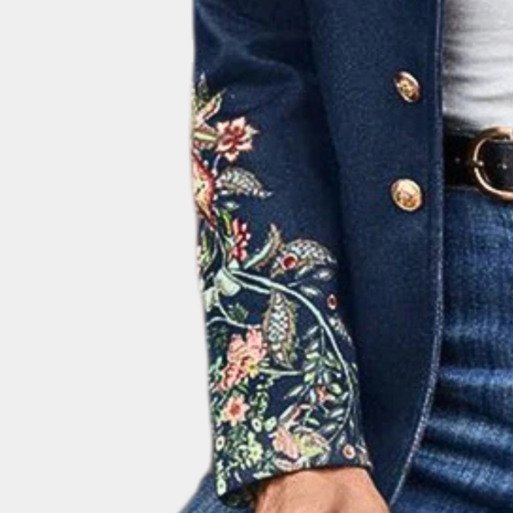 Women's Stylish Blazer with Floral Print