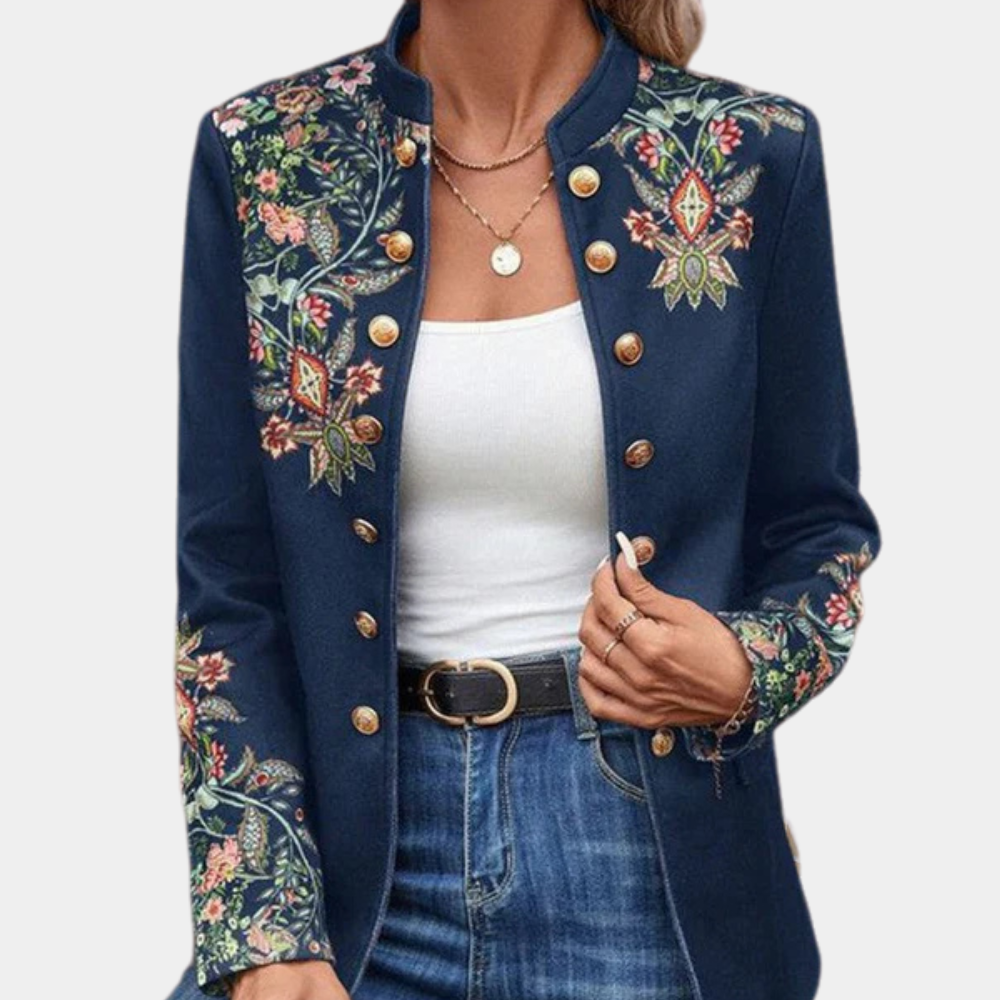 Women's Stylish Blazer with Floral Print