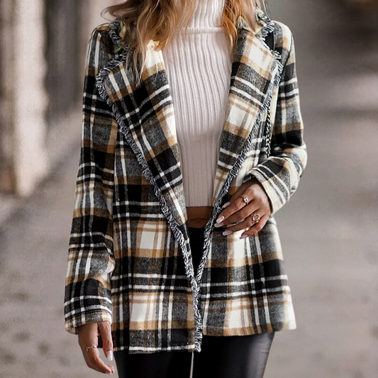 Comfortable Women Plaid Jacket